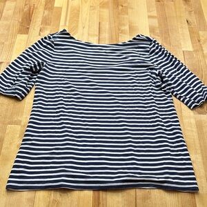 Old Navy Women's short Sleeve Top - Dark Blue and White Stripes